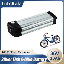 안티프래질 LiitoKala 36 10Ah 실버 물고기 리튬 Ebike Batery Akku 500W 36 10ah 10S 전기 자전거 18650 이온 배터리 팩, [01] 36V10Ah