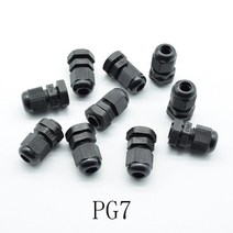 케이블글랜드 10pcs ip68pg7 pg9 pg11 pg13.5 pg16 3-6.5mm-14mm 와이어 케이블 ce 화이트 블랙 방수 나일론 플라스틱 케이블 글 랜드 커넥터, 10블랙pg7