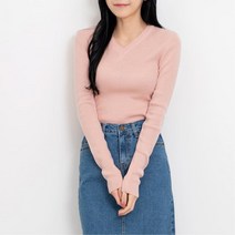 여대생 밝은색 가성비 브이넥 니트티 자켓이너 여성니트티 베이직 V넥