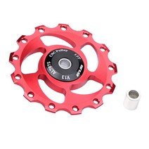 YSSHOP MTB 도로 자전거 후면 다이얼 베어링 플라이휠 홀 가이드 휠 및 고정 링, 레드, 50.6x8.6MM, 알루미늄 합금