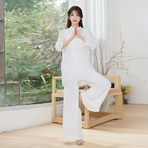 여름 요가 명상 수련 퓨전 개량 한복 린넨 생활 패션 캐쥬얼 의상 태극 유니폼 법복