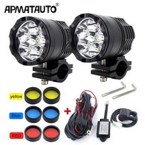 LED 오토바이 보조 안개등 어셈블리 운전 램프 12000lm BMW R1200GS ADV F800GS F700GS F650GS K1600 용 1 세트, 12V, 하얀