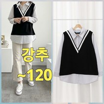 빅너스언니 빅사이즈 완전강추:) 남방을 입은듯한 셔츠T ~120 체형커버 루즈핏 데일리티셔츠