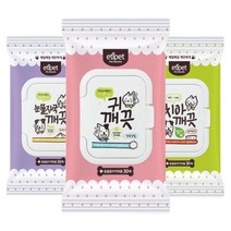 강아지 산책후 목욕대용 시원한 세정티슈 30매 내추럴 피부청결 입양준비, 1개, 귀깨끗
