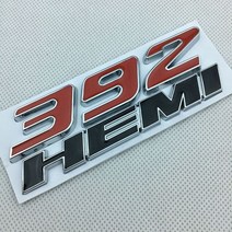 픽업 트럭 닷지 램 액세서리 금속 자동차 스티커 닷지 392 헤미 로고 문자 jcuv 챌린저 램 캐러밴 듀랑고 니트로 캘리버 용 뒷 트렁크 바디 사이드 데칼, 392 레드 블랙