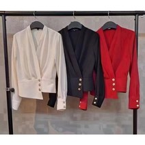 숏 랩스타일 하객 블라우스 사계절 탑 데이트룩 정장블라우스 파티