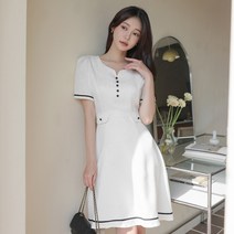 DRO073 로맨틱 하트넥 플레어 원피스