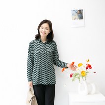 마미소 사선카라셔츠 엄마옷 마담 간절기 긴팔 외출복 편안한