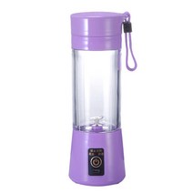 호환용 믹서기 부품 380ml 휴대용 USB 전기 과일 Juicer 스무디 블렌더 오렌지 믹서 6 블레이드 추출기, Purple