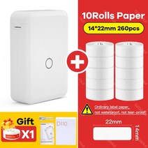 라벨 프린터 바코드 미니 네임 스티커 넘버링 기 블루투스 휴대용 출력 인쇄 niimbot d110 cabel 컬러 종이 롤 무선 전화 메이커 가격 태그, d110 추가 10 롤