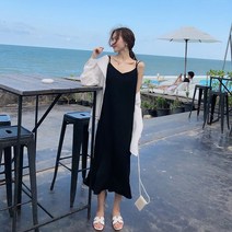 비치원피스 해변 휴가 서스펜더 드레스 사진 섬 삼아 여행 복장 슈퍼 요정