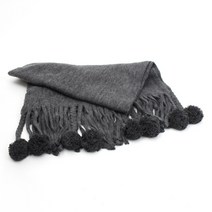 폼폼 레이어드 니트 머플러 다크그레이 데일리 목도리예쁘게매는법 캐시미어 보카시 스카프 뜨개질