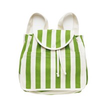 BAGGU [바쿠백] 드로스트링 캔버스 백팩 Green Awning Stripe
