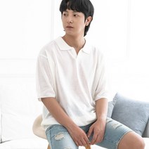 키작은남자 플리반 카라 반팔 니트