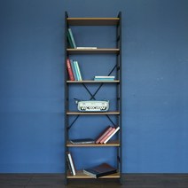 인테리어 낮은 책정리 철제 책장 책꽂이 주방 렌지대 수납선반 수납장 6단, 블랙