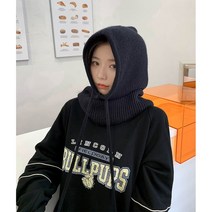 듀베이 여성 니트 바라클라바 넥워머 후드 모자