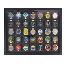 피앤케이 메달거치대 메달정리 액자형 인테리어 메달걸이 트로피 전시함 메달 보관함, 블랙 35개 수납