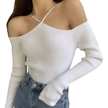 여성 니트웨어 오프 숄더 스웨터 가을 겨울 의류 2022 패션 빈티지 솔리드 컬러 홀터 넥 긴 소매 탑스 풀