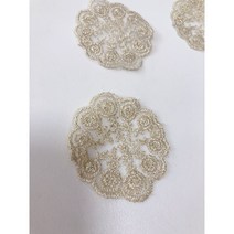 [그레이스샵] 리본공예 수공예 한복 악세사리 만들기 재료 의류 부자재 DIY 골드실 전통무늬 원 1pcs