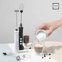 러브포 우유거품기 휘핑기 전동거품기 카페라떼 COMO-300, 화이트