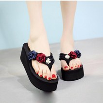 SAMARA 여성 여름 통굽 슬리퍼 샌들 뮬 쪼리 웨지힐 3-106