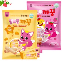 핑크퐁까꿍 24개입 딸기/치즈칼슘 쌀과자 국내산곡물크리스피롤 아기과자 유아간식 어린이과자, 3개, 딸기맛