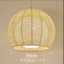 라탄 주방 식탁등 전등갓 라탄등 라탄갓 조명 전구레스토랑 바 등나무 짠 샹들리에 수제 대나무 천장 램프 램프 카페 라운지 장식, 1-직경 36cm