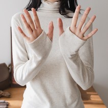 여자 워머 슬리브 피치기모 목티 웜톤 스판 티셔츠