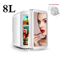 미니 냉장고 8L 화장품 LED 라이트 미러 휴대용 스킨 케어 냉동 뷰티 자동차 가정용, [07] EU 8L home car, 07 EU 8L home car