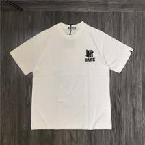 남여공용반팔티셔츠 BAPE 트렌드 여성 UNDEFEATED 연명 원인 양면 플라워 프린팅 라운드넥 와이드 2444648733