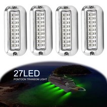 항해등 27 led 스테인레스 스틸 해양 탐색 빛 50w 보트 ip68 방수 요트 선박 낚시 밤 램프에 대 한 수중 철주, 4개 녹색