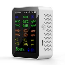 휴대용 공기질 측정기 PM2.5 PM10 CO CO2 TVOC HCHO AQI 온도 습도 테스터 시간 표시 컬러 스크린 9 in 1, 없음, 2.Common Version