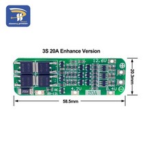 호환 개발 보드 부품 3S/4S 20A 40A 60A 리튬 이온 배터리 충전기 18650 BMS 드릴 모터 11.1V 12.6V/14.8V 16.8V 향상/균형, 3S 20A Enhance