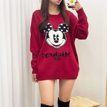 미키 니트 라운드넥 오버핏 루즈 박스 남녀공용 커플룩 시밀러룩 맨투맨 5color