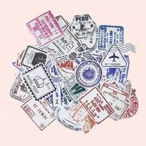 캐리어 투명우표 스티커 50장 핸드폰 노트북 DIY