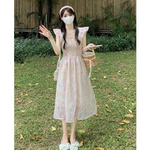 키작녀 원피스 키작은 여자 스 프랑스 feifei 소매 슬링 여름 여성 우유 단맛 소프트 허리 차 휴식 아름다운 공주 스커트