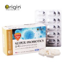 Origin 오리진 슈퍼 프로바이오틱스100억마리 유산균 장건강 장내유익균 프리바이오틱스 식이섬유 락토바실러스 락피더스균 비피더스균 배변도움 미국산, 60캡슐, 500mg