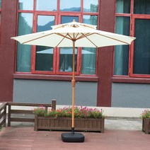 Z3JC 아웃도어 투톱 라지 이중 파라솔, 아이보리 더블 우산(주수 베이스 포함), 2.7M