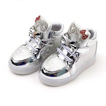 J68 여아용 블링스 하이탑 반짝이 운동화