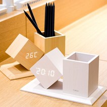 브리츠 연필꽂이 LED 탁상시계 BZ-EW547 후기이벤트, 우드