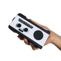 핸드 크랭크 USB 전화 충전기 비상 전원 디나모 충전식 발전기 Superbright 손전등 AM/FM 솔라 라디오, [01] 번들 1, [01] WHITE COLOR
