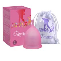Anytime 생리컵 월경컵 벨브형 추천 티읕컵 메루나컵 루나컵 실리콘 생리 컵 여성 위생, 핑크, L, 1개, 1개