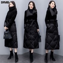 DFMEI 겨울 슬림핏 하프 패딩 패치 램스울 코트