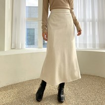 델레브 스웨이드 머메이드 롱 스커트 겨울 플레어 인어핏