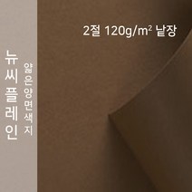 뉴씨플레인 종이문화 얇은 양면색지 120g 2절 낱장 1매 No.26 밤색, 1장