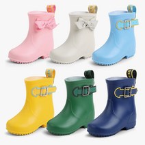 담비 아동장화 리본 버클 레인부츠