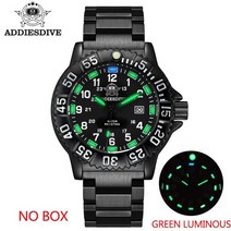 스쿠버시계나침반다이버컴퓨터 남자 스테인레스 스틸 블루 그린 발광 실리카 젤 석영 손목 방수 다이빙 수영 야외 군사, 1개, Steel strap 1, 단일