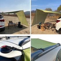 차량용어닝 승용차 SUV 흡착판 어닝 타프 사이드어닝 차박 캠핑 자동차 그늘막, (그린)옵션2 300x200, 추가
