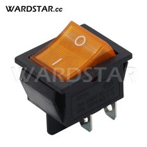 KCD4 래칭 로커 스위치 ON-OFF 4 핀 2 전기 장비 I/O 조명 포함 16A 250VAC/20A, 04 Yellow with LED 4P