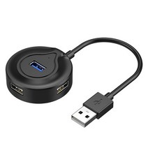 USB 2.0 허브 분배기 고속 4 포트 노트북 한 풀 변환기 확장 컴퓨터 주변 장치, [02] black